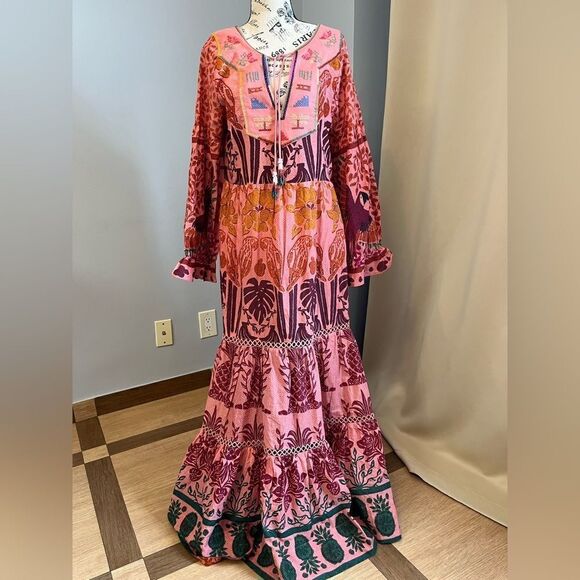 Farm Rio Anika Print Macaws Maxi Dress - Picture 1 of 16